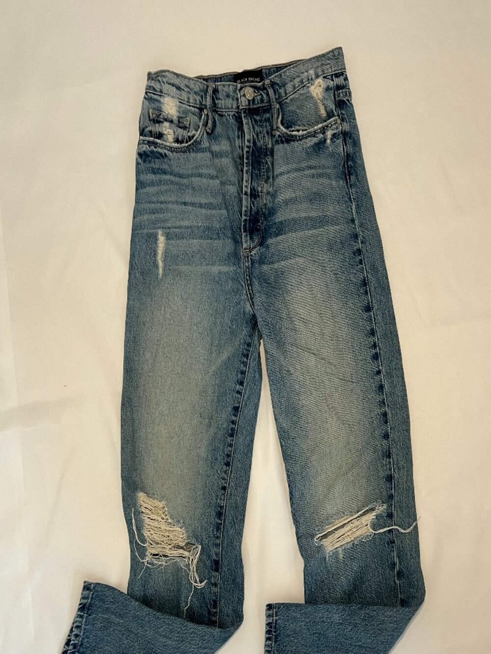 Black Orchid Parker High Rise 90s Loose Distressed Jeans NWOT Light Wash 28